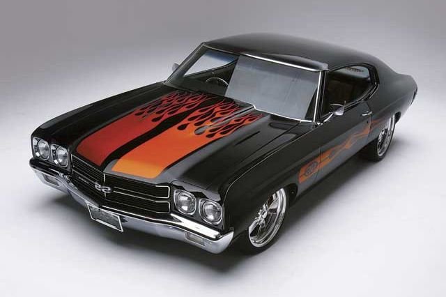 1970 Chevelle in front of grey backdrop