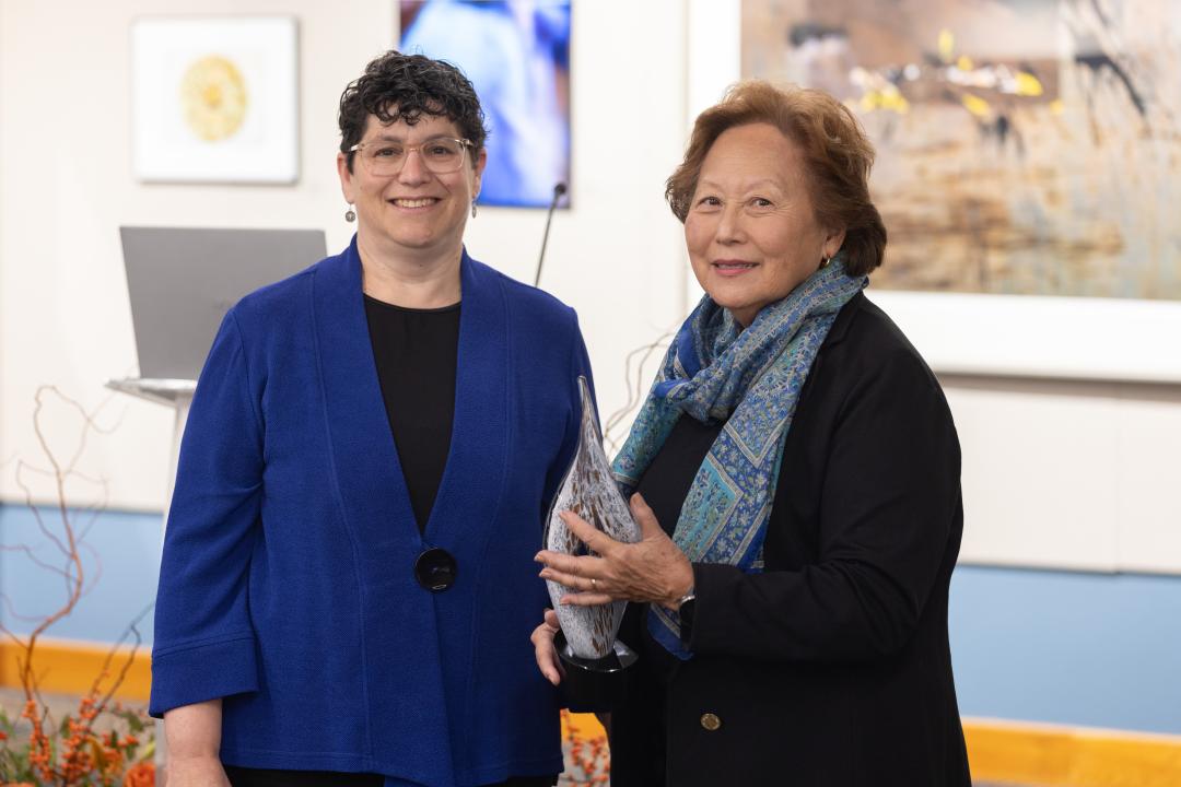 Jo-Ann Leong poses for a photo with her award