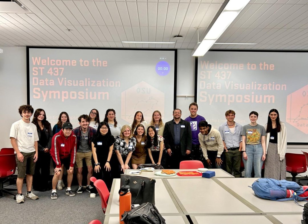 A group os students pose for a photo.