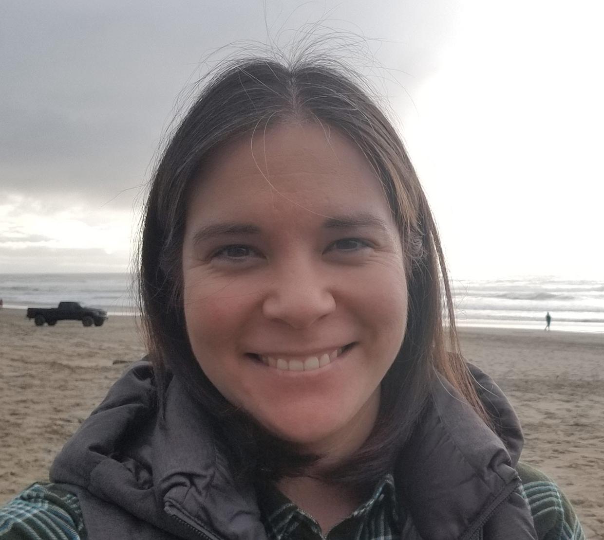 Elise Lockwood on beach