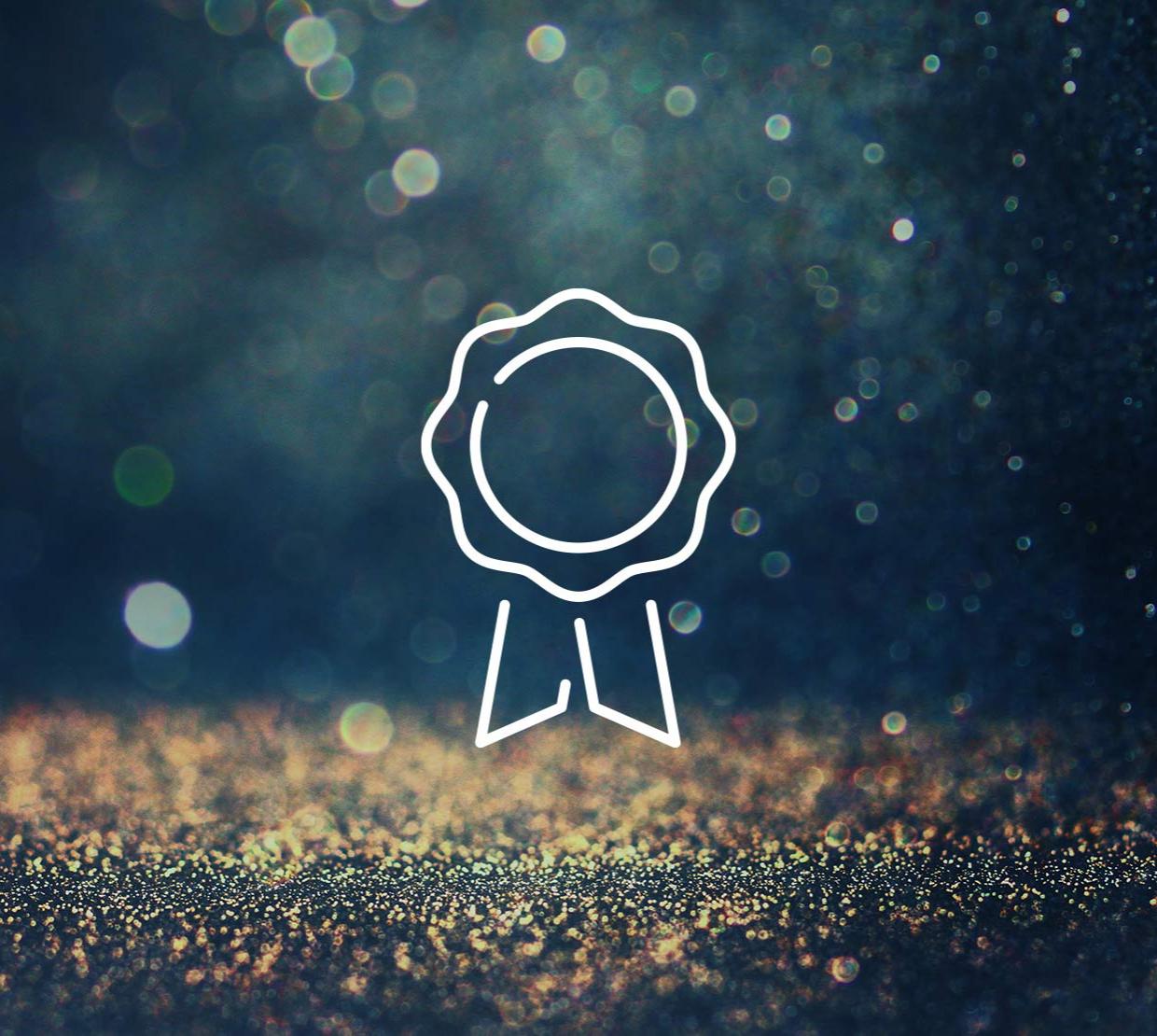 ribbon icon above light texture