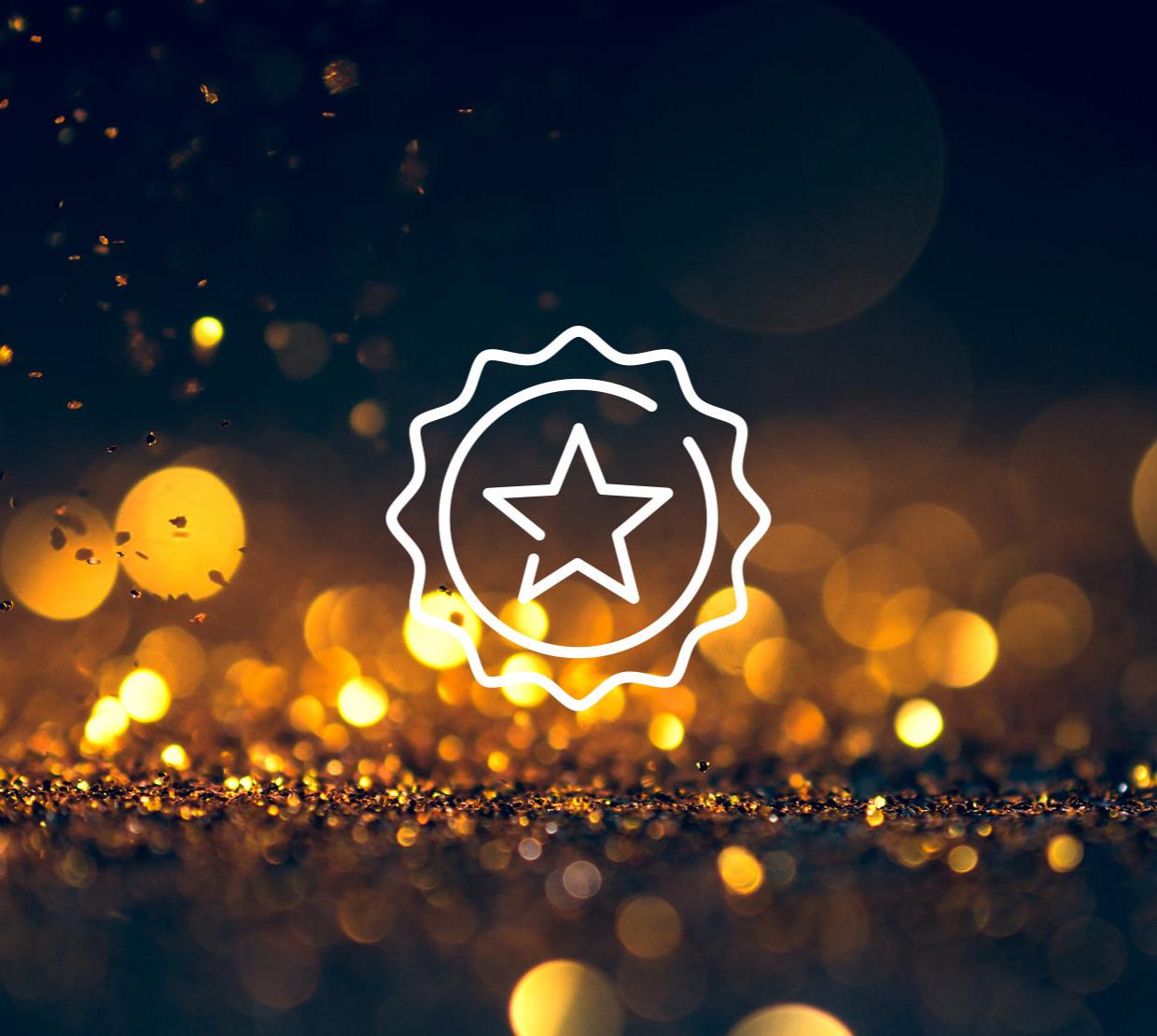 Star icon above light texture