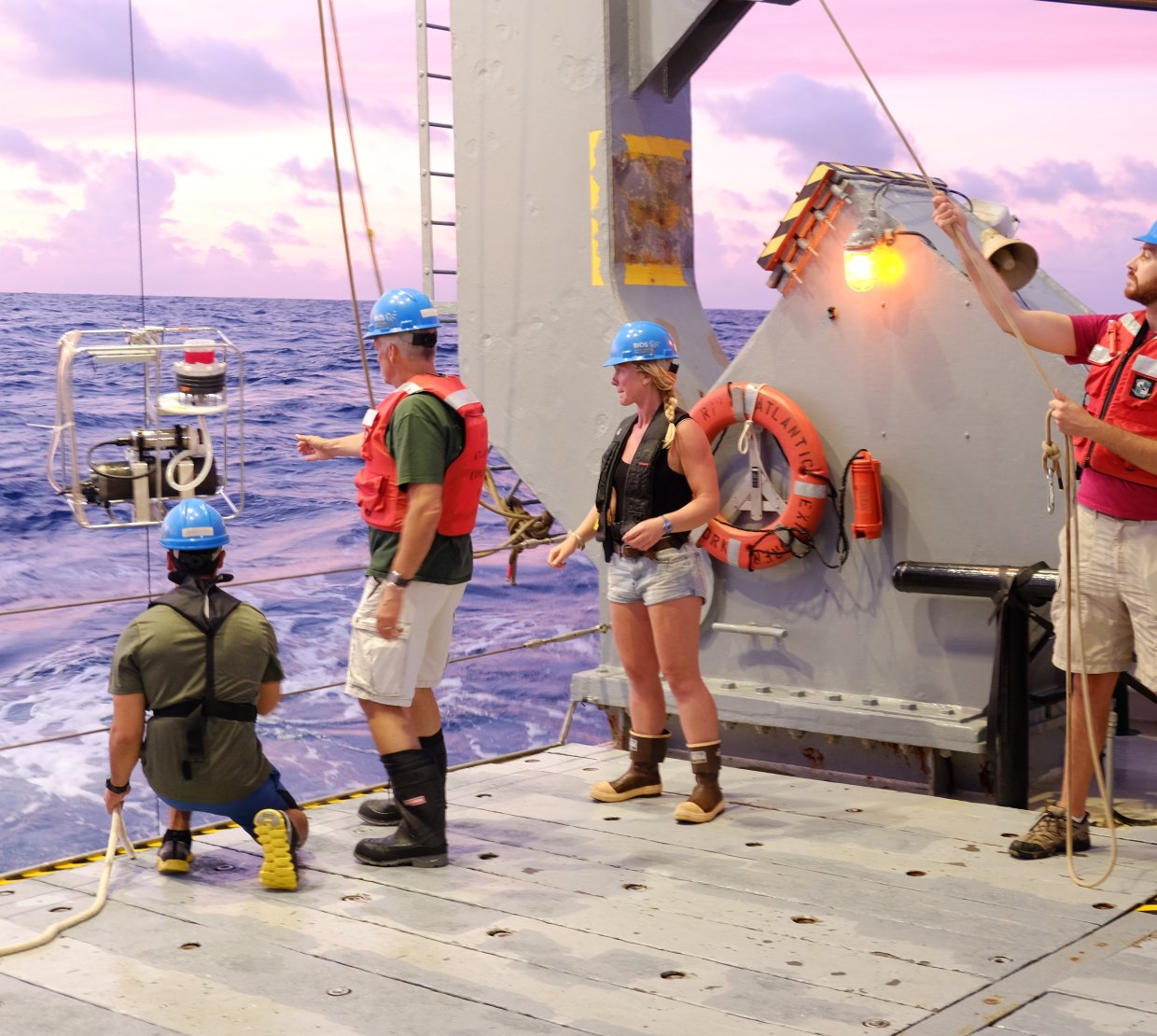 Giovannoni lab performs research off of a boat