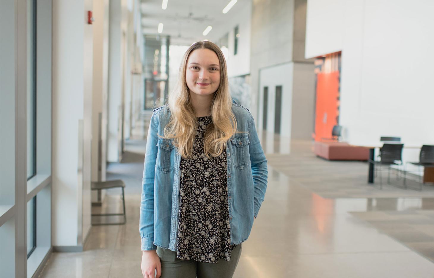 Delaney Smith standing in the LINC