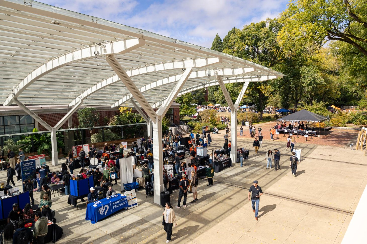 Aerial shot of the 2024 Beaver Community Fair on a sunny day