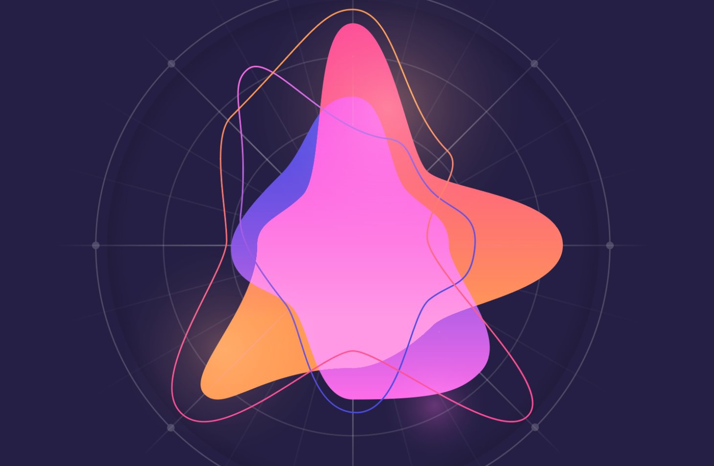 Illustrative representation of data analysis in energetic colors