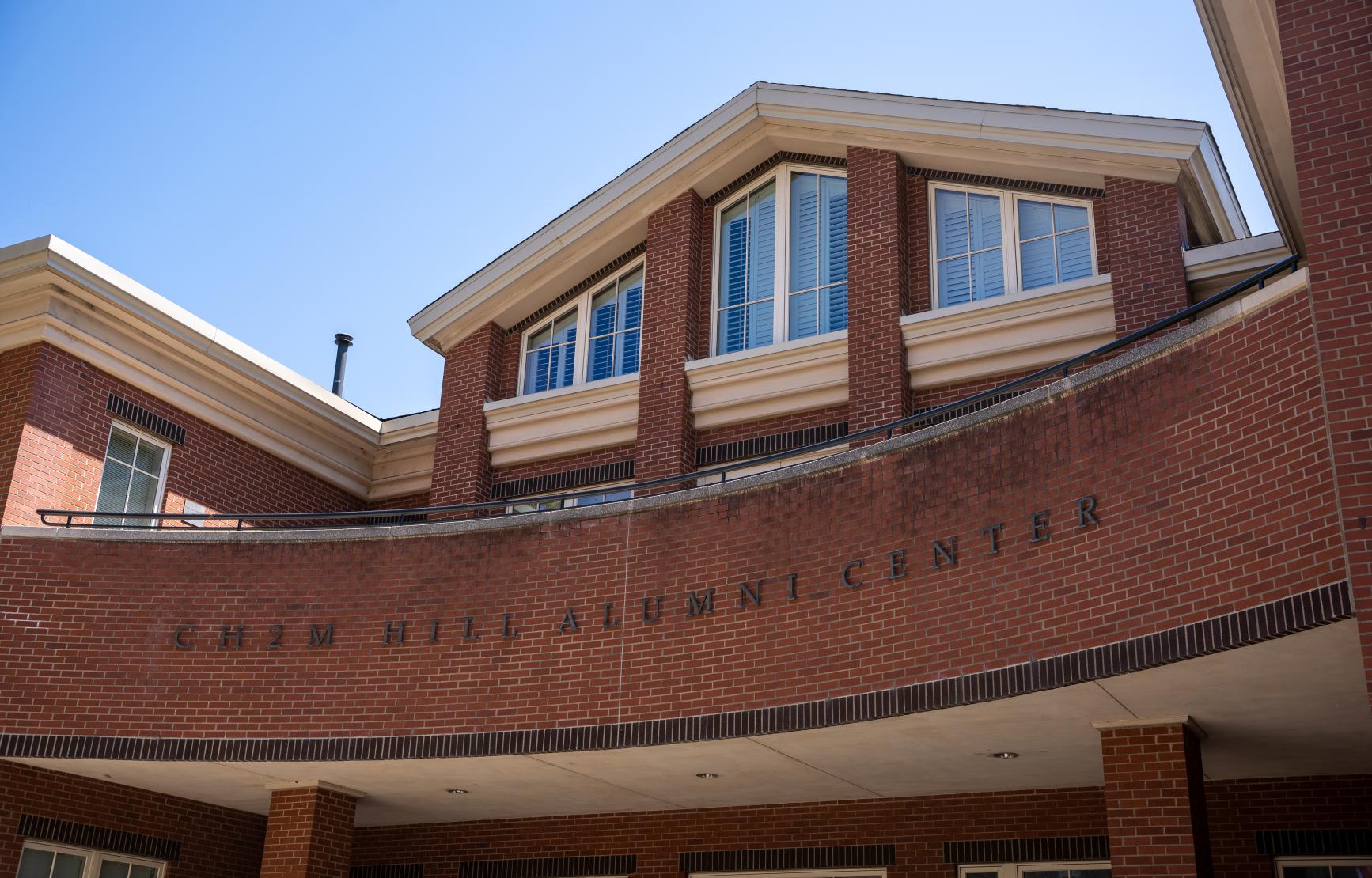 CH2M hill alumni center on a sunny day.