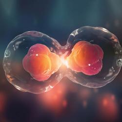 Detailed model of two cells dividing
