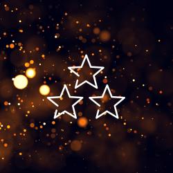 three star icon above light texture