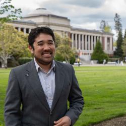 Kameron Kadooka portrait in front of OSU Memorial Union