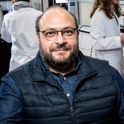 Headshot of Kyriakos Stylianou in his lab