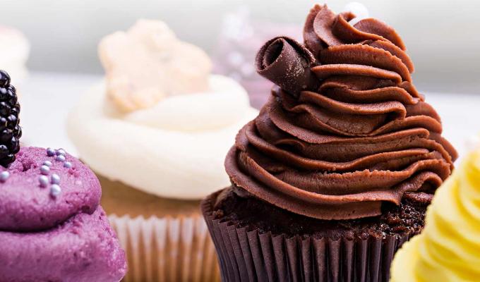 cupcakes sitting on white table