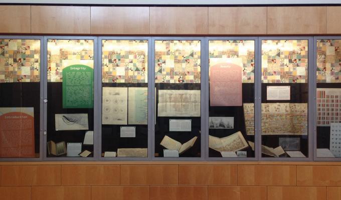 Data Visualization Exhibit in hallway