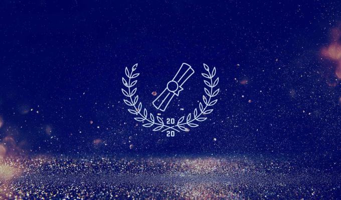 Laurel and diploma on dark background