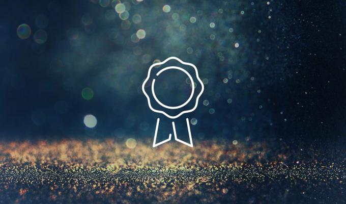 ribbon icon above light texture