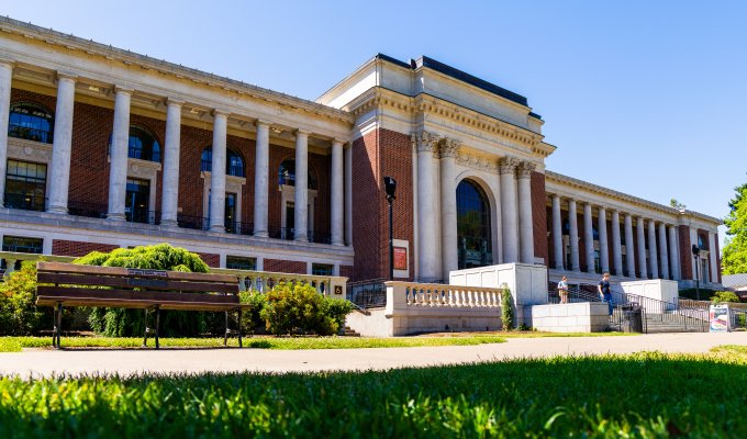 Photo of Memorial Union brick building on OSU campus.