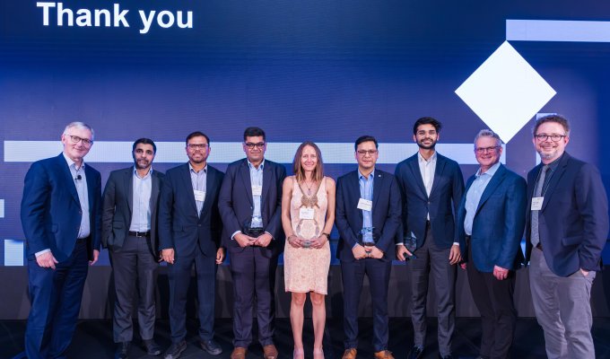 A group of people at a conference.