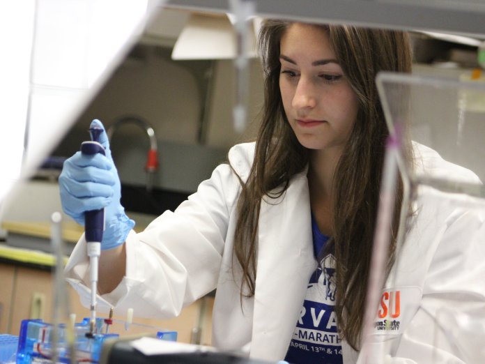 Kendra Jackson in the lab