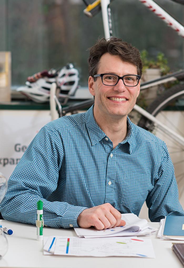 Ryan Mehl sitting in office