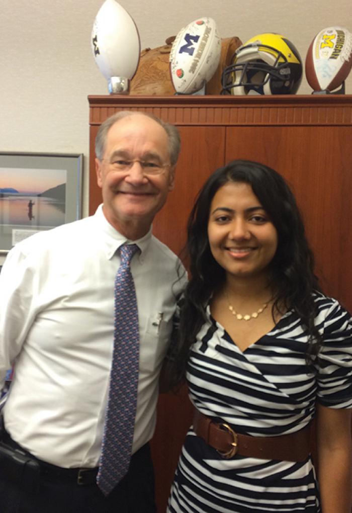 Swechya Banskota and Kim Eagle in office space