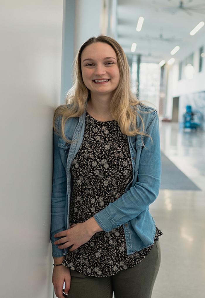 Delaney Smith standing in Learning Innovation Center