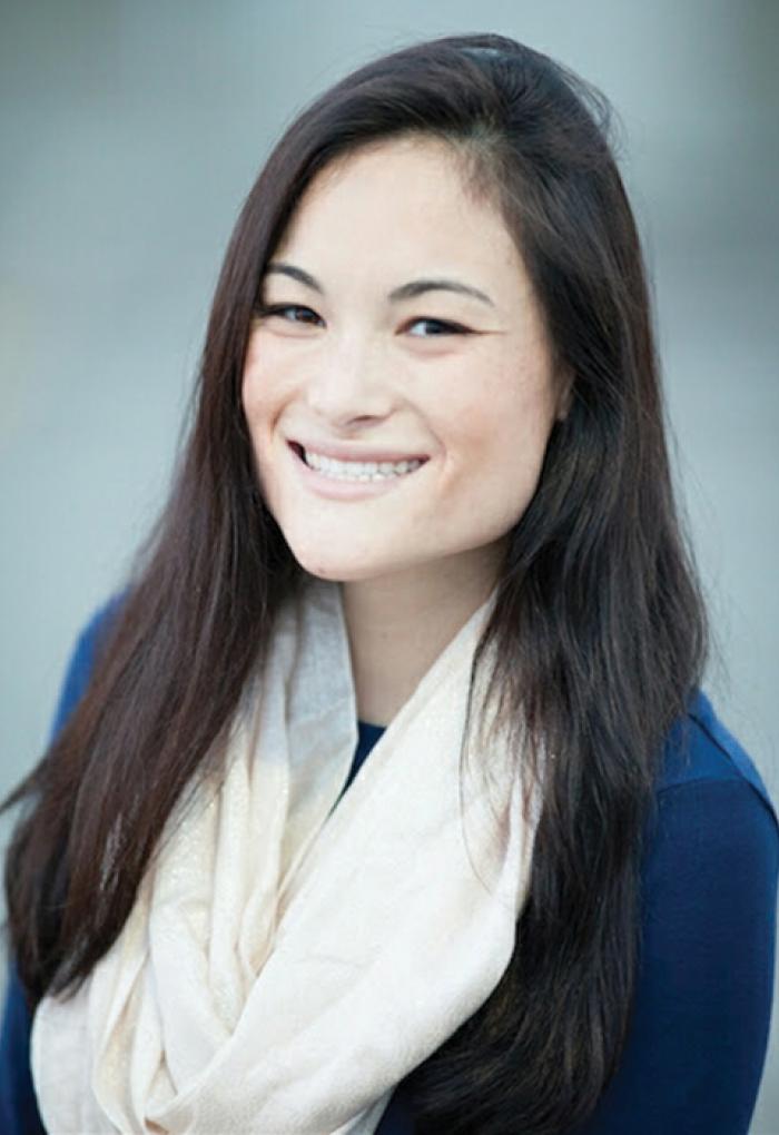 Heather Kitada in front of grey backdrop