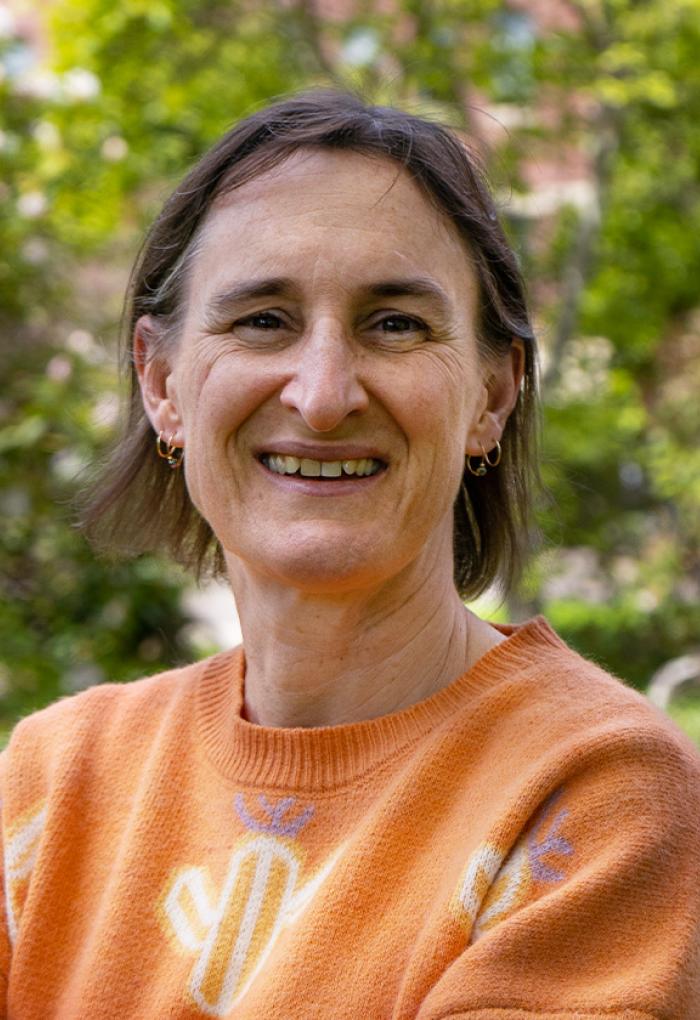 Linda Bruslind outdoors.