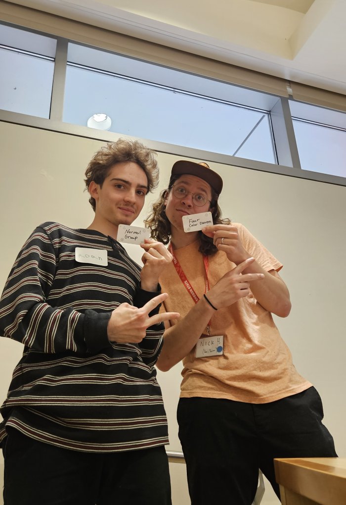 Luikart and his friend Nick pose for a photo during the Math4All conference in 2024.