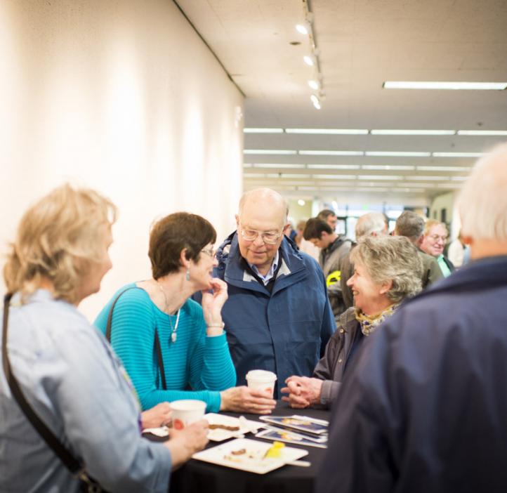 colleagues chatting over table