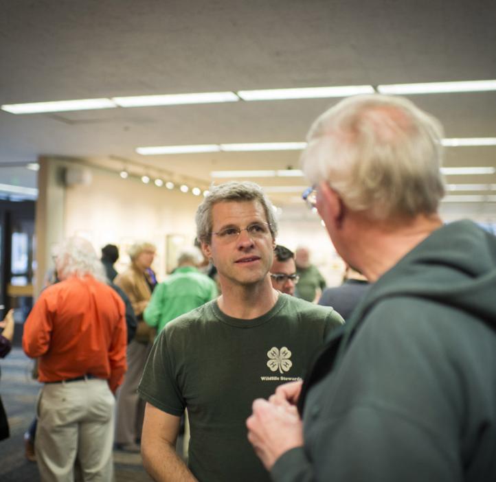 male colleagues chatting in lobby