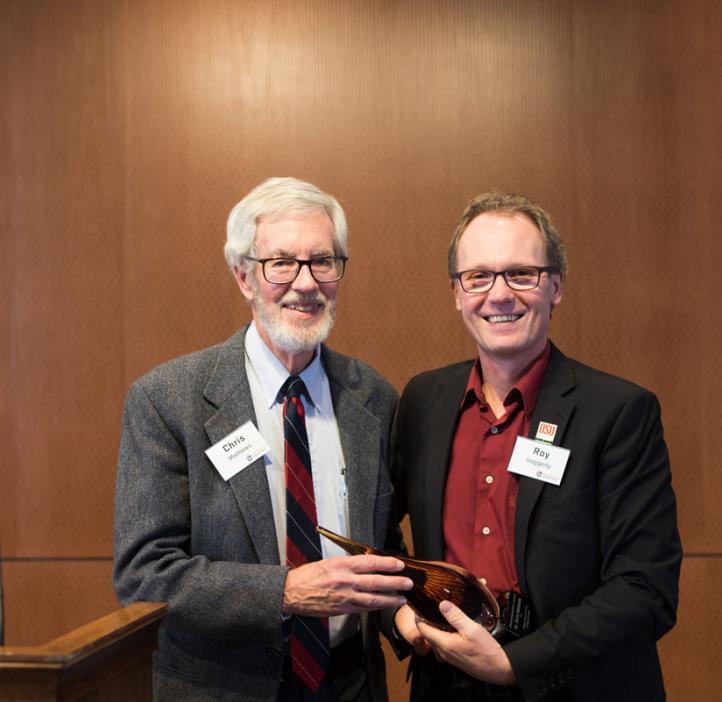 Biochemist Christopher Mathews receives Lifetime Achievement Award in Science from College of Science Dean Roy Haggerty