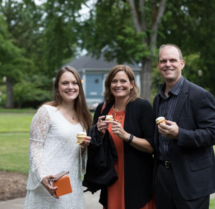 student with parents