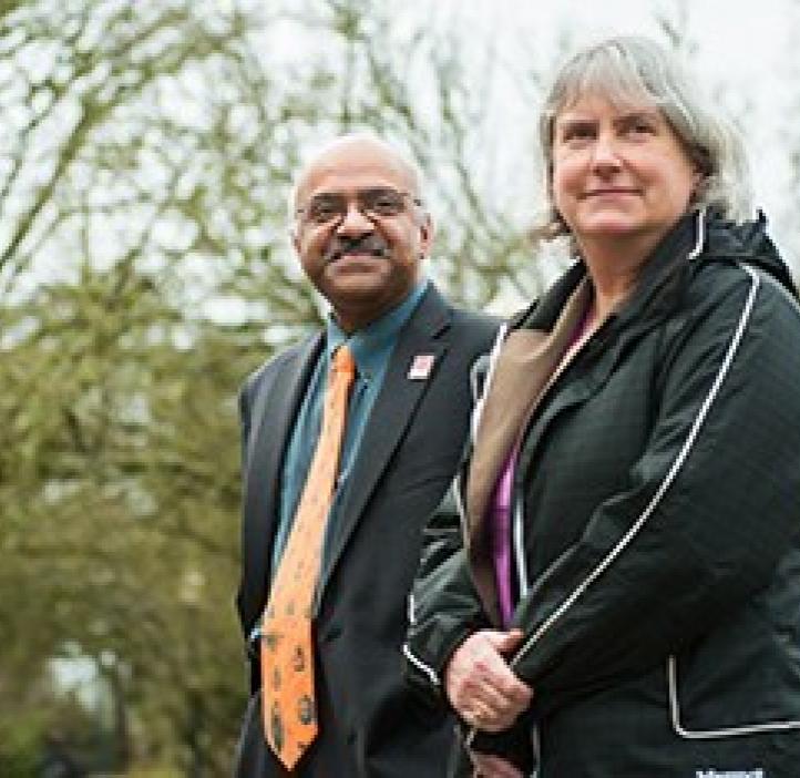 Sastry Pantula and Virginia Weis overlooking event