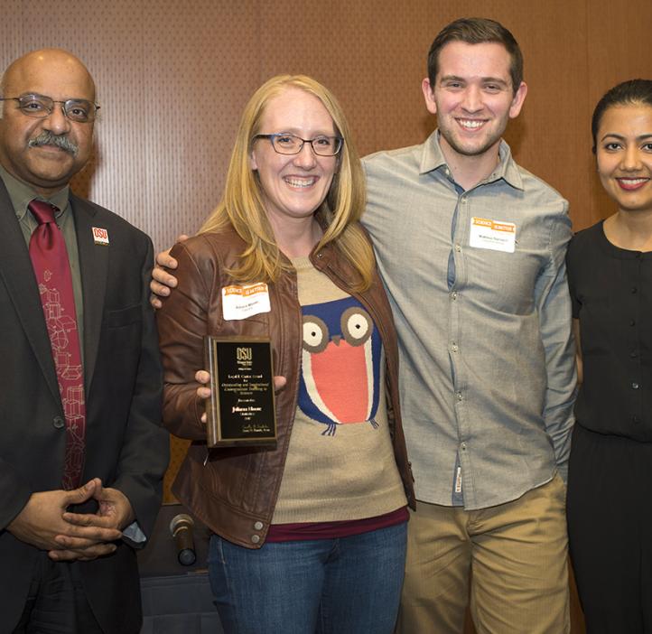 Juliann Moore, winner of the 2017 Loyd F. Carter Award for Outstanding and Inspiration Teaching in Science (Undergraduate)