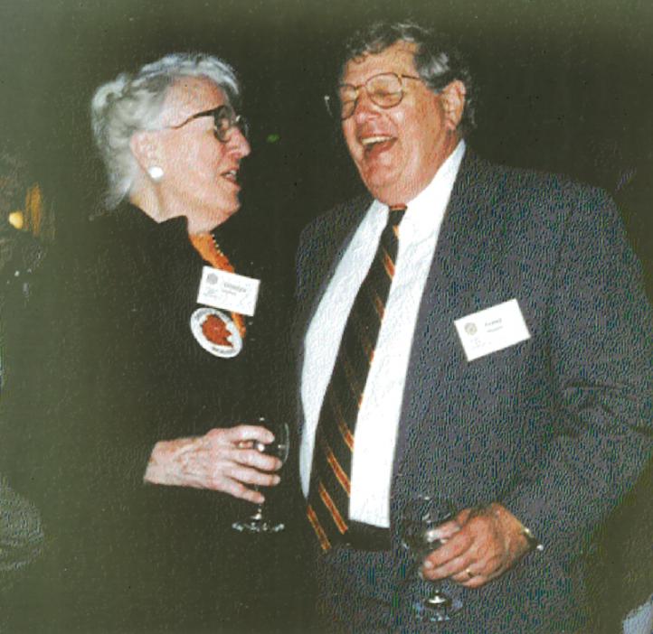 Fred Horne and Gladys Valley share a joke in the 80s-90s