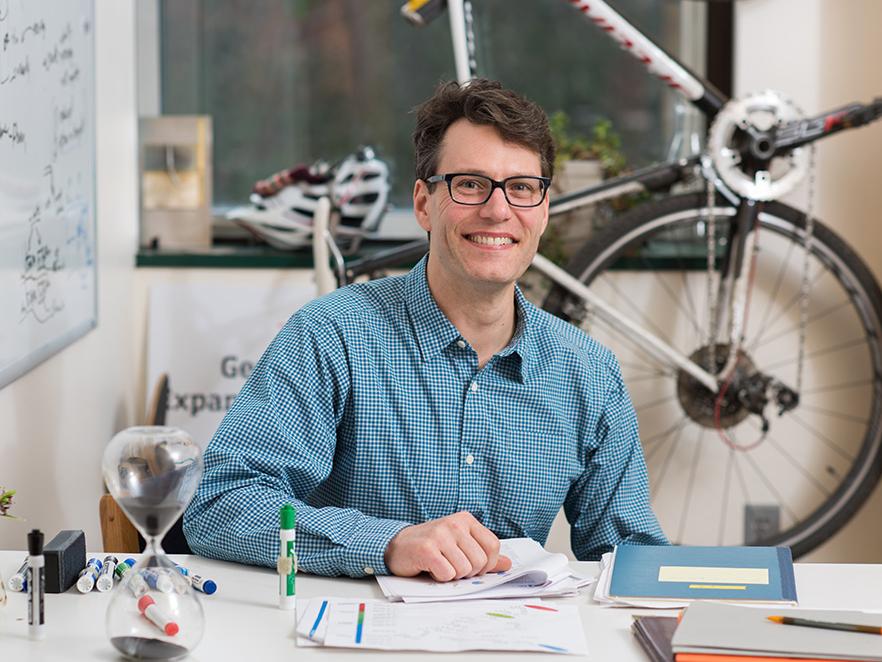 Ryan Mehl sitting in office space