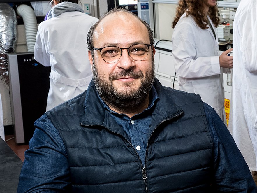 Headshot of Kyriakos Stylianou in his lab