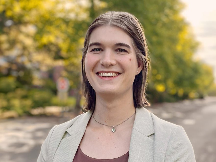 Patti Hamerski smiles brightly on a sunny day